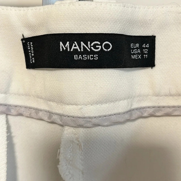 MANGO White Wide Leg High Waist Trouser Wool Blend Pant, Size 12 - Picture 6 of 6